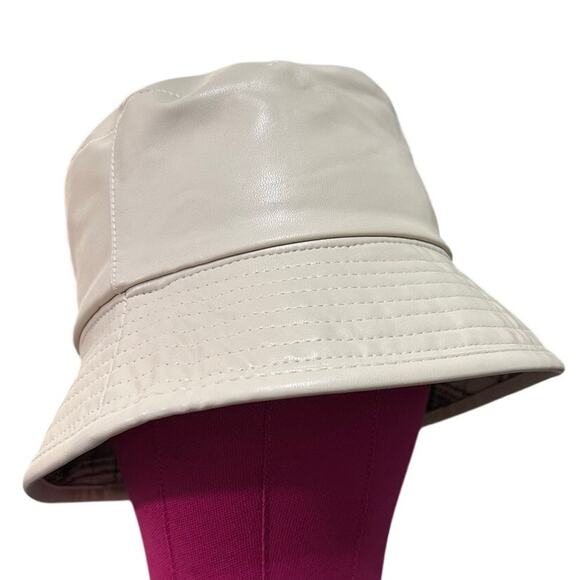 Steve Madden Wool Cotton Blend Reversible Plaid Faux Leather Bucket Hat Y2K - Picture 2 of 6